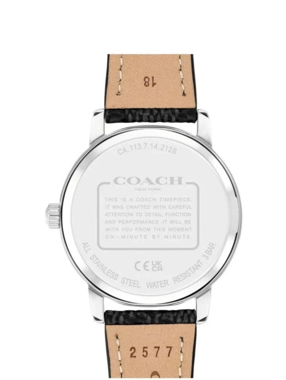 Coach Grand 36mm Women's Watch Stainless Steel Case Black Dial